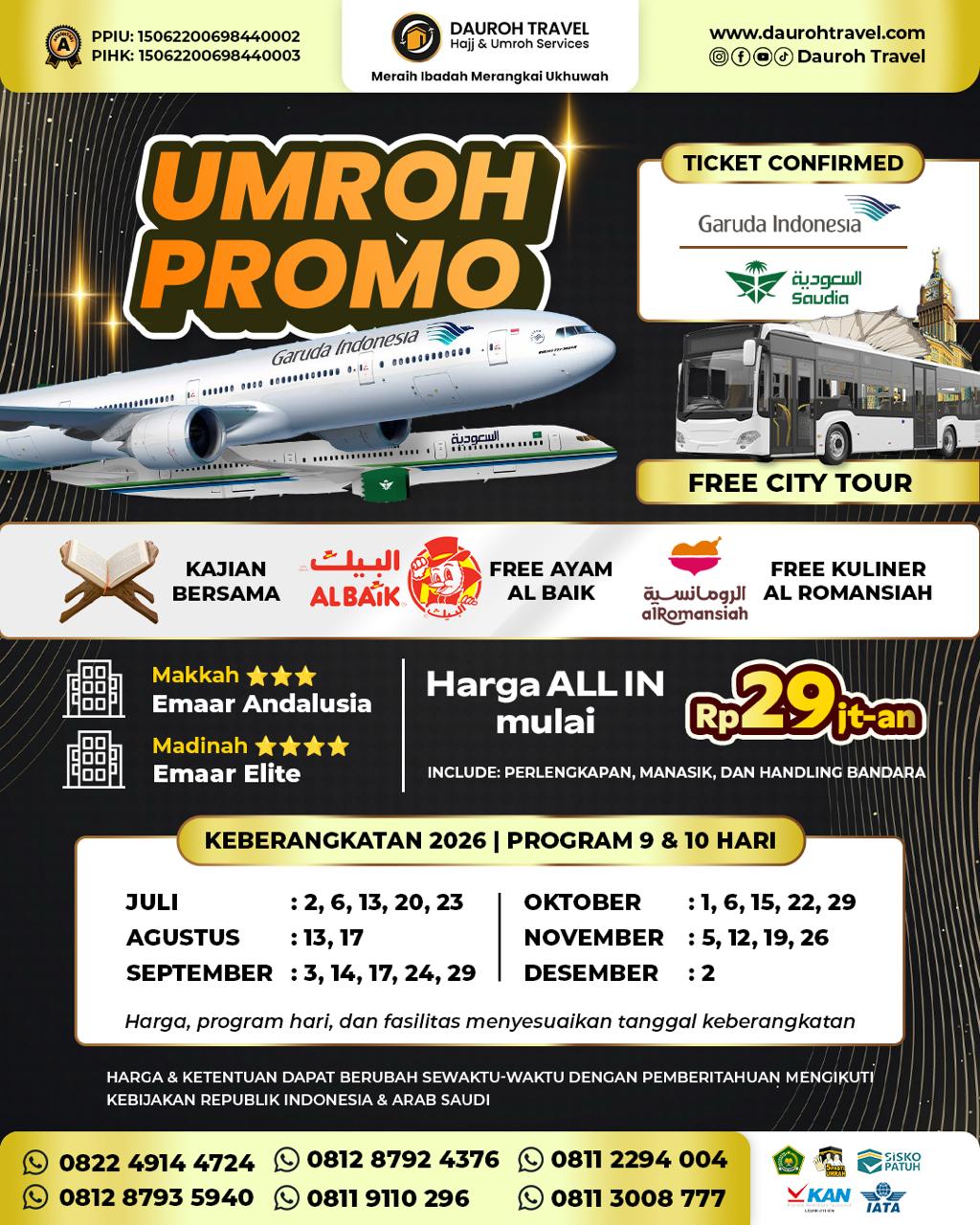 Paket Umroh Promo Dauroh Travel - Harga mulai 29 jutaan