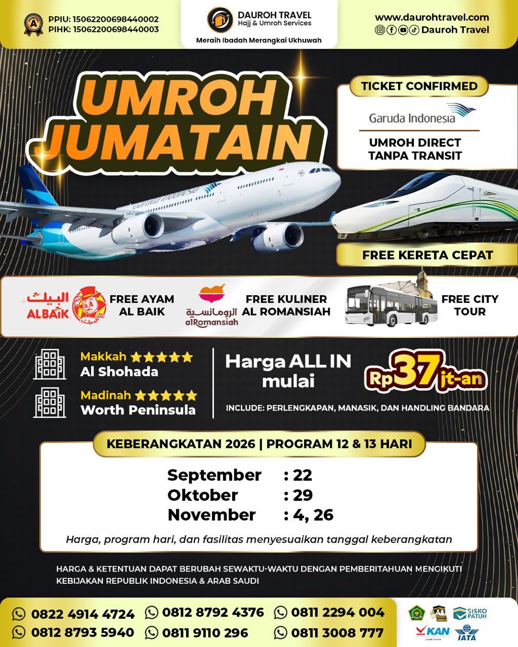 Paket Umroh 12 Hari Dauroh Travel - Umroh Jumatain